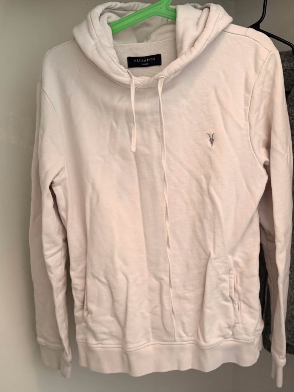 All Saints Men’s Pale Pink Crewneck Hoodie